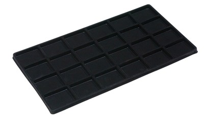 2 Black 24 Slot Pendant Jewelry Showcase Display Tray Inserts