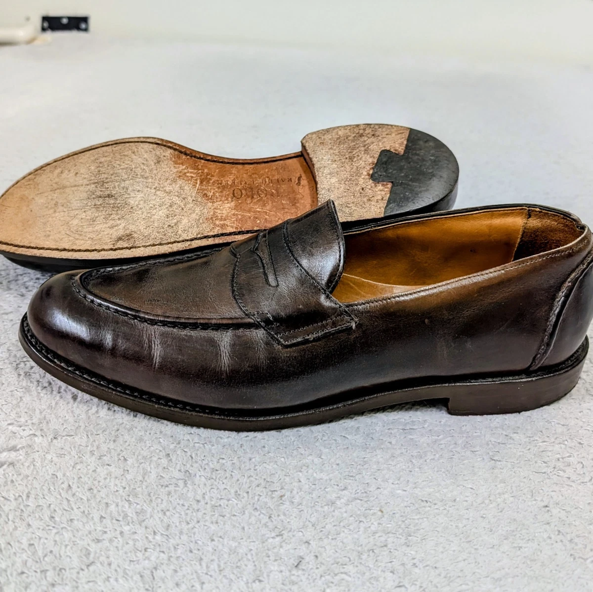 Polo Ralph Lauren Arkley Penny Loafers Men\'s 8D Brown Leather Driving Mocs 1934 Polo Ralph Lauren Men main image 4