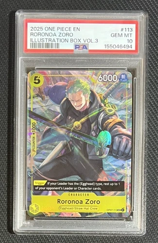 One Piece Roronoa Zoro Illustration Box Vol. 3 Promo OP07-113 - PSA 10 Bandai