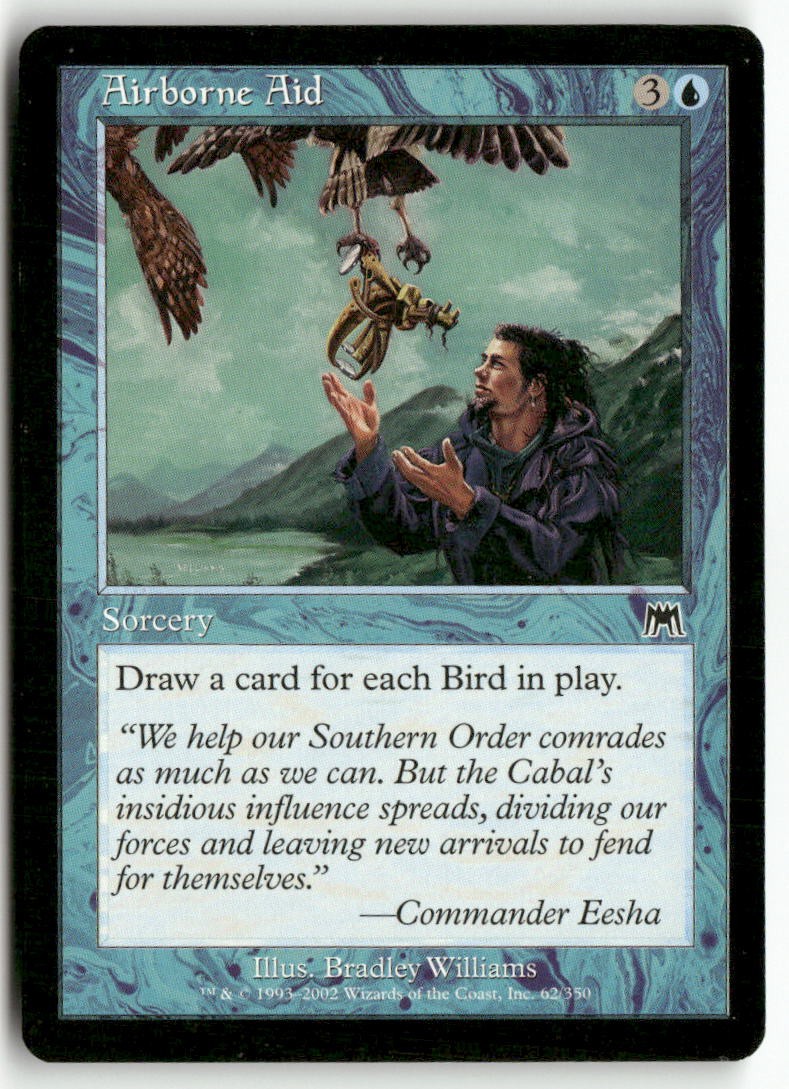 Airborne Aid 62 Common Onslaught Magic: The Gathering Lightly Played