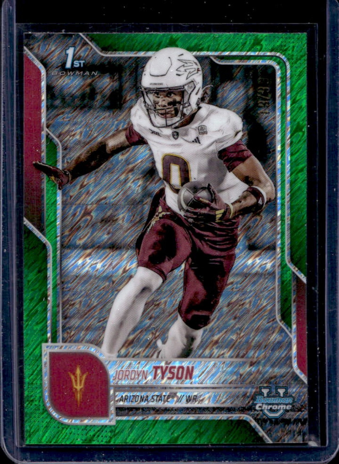 2025 Bowman Chrome U Jordyn Tyson Green Shimmer Refractor 1st #/99