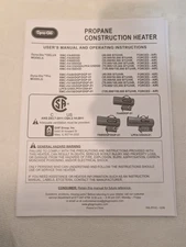 Dyna-Glo FA40DGP-01 FA60DGP/DGP-01 LPFA125H/H-01 Sweeper Owners Manual Only
