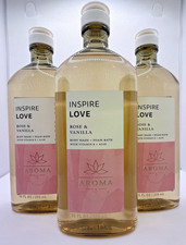 Bath  Body Works Aromatherapy Inspire Love Rose  Vanilla Body Wash Foam x3
