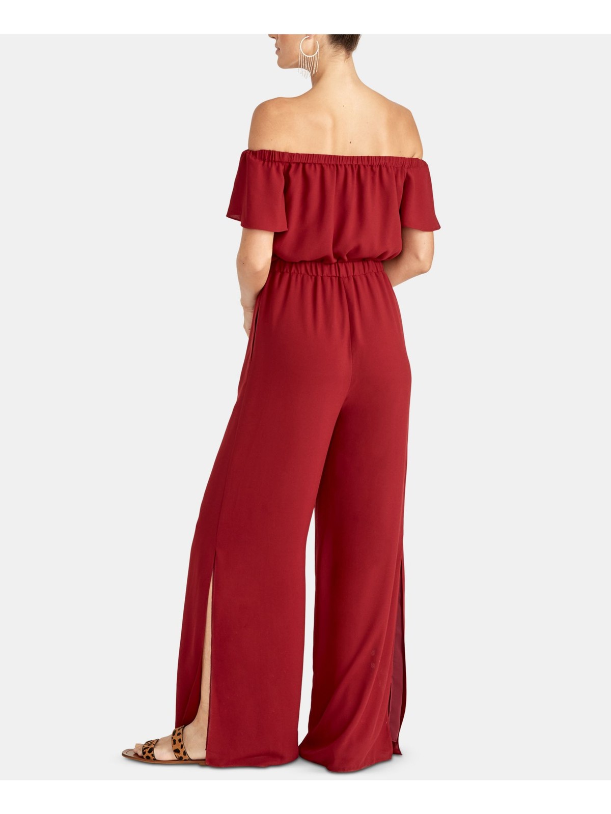 Rachel Reed Wrap Jumpsuit For Women - V-Neck, Tie Waist, Cropped Pant With Slit