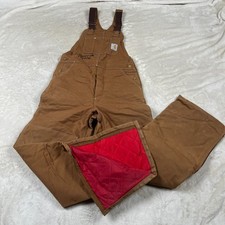 Vintage Carhartt Bib Overalls 100 Year Anniversary 34X36 Lined Union Made In USA
