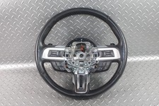 Worn 15-17 Mustang Gt Silver Black Leather Driver Steering Wheel W Controls