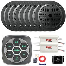 Metra Marine Bluetooth and Controller, 8x 6.5'' Speakers, 2x Amp, Splitter, Kit