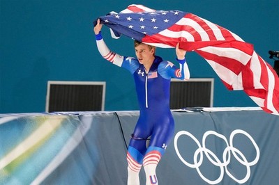 Jordan Stolz Inspired Speed Skating Gold - Winter Games Tribute - POSTER 20''x30''