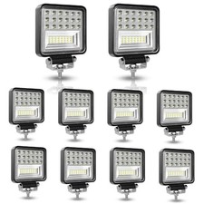 LED Tractor Work Light 4 Inch 126W LED Light Pod 12V 24V Square Light Black 10