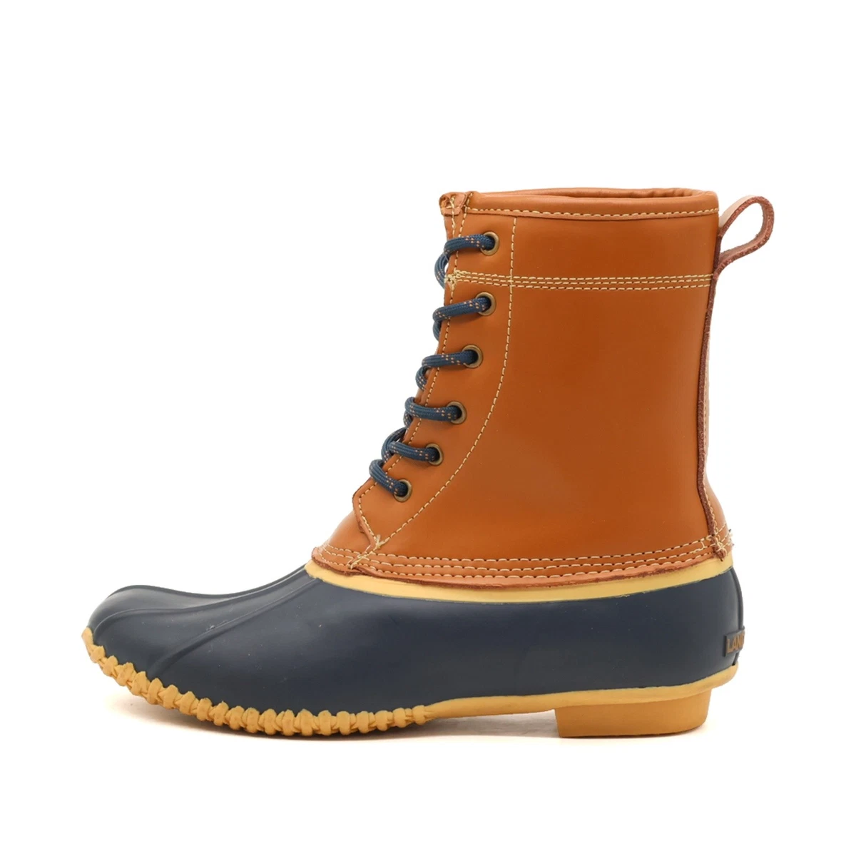 Bottes Femme Lands' End Taille 8 B - Marron, Matelassées, Nylon Et Daim - Occasion