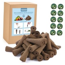 100 Pack Grow Sponges, Seed Pods Replacement Root 100 Pack Round Sponges Brown 0.34 per gallon