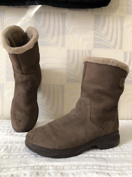 Women Clarks Boots Brown Suede 42 #7AJC