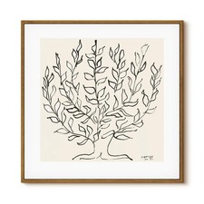 Vintage Framed Canvas Wall Art Plain Tree Drawing, Boho Wall Art Modern Home ...