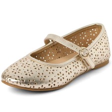 The Children's Place Girls Metallic Perforated Ballet Flats YOUTH 13