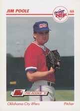 1991 Line Drive Pre-Rookie AAA Card #319 Jim Poole Pitcher Oklahoma City 89ers. rookie card picture