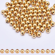 300Pcs 18K Gold Filled Tiny Small round Spacer Beads,Bracelet Beads,Ball Spacer