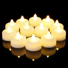 12 Pack Flameless LED Tea Lights Candles Votive with Batteries Fake Tealight DIY