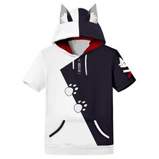 Hololive VTuber Ookami Mio Cosplay T-shirt 3D Printed Tee Short Sleeve Hoodie