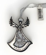  NEW GANZ Winged Angel CAR CHARM Mirror/Purse Silver A DAUGHTER IS HEAVEN SENT 