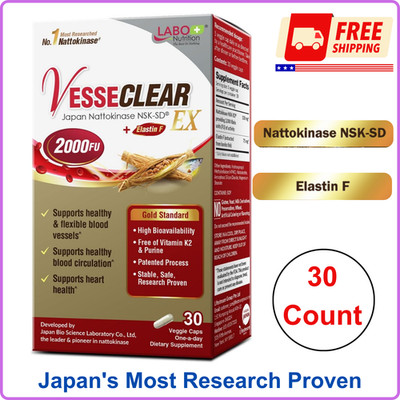 LABO Nutrition VesseCLEAR EX Nattokinase NSK-SD+Elastin F For Clean Blood Vessel