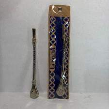 Metal Silver Yerba Mate Tea Bombilla Gourd Drinking Straw Filtered Argentina M26
