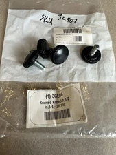 1/4"-20  1 In. Knurled Thumb Screw Bolts with Black Round  Knob Pack of 4