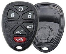 Replacement 6 Button Keyless Entry Remote Key Fob Shell Case and Button black