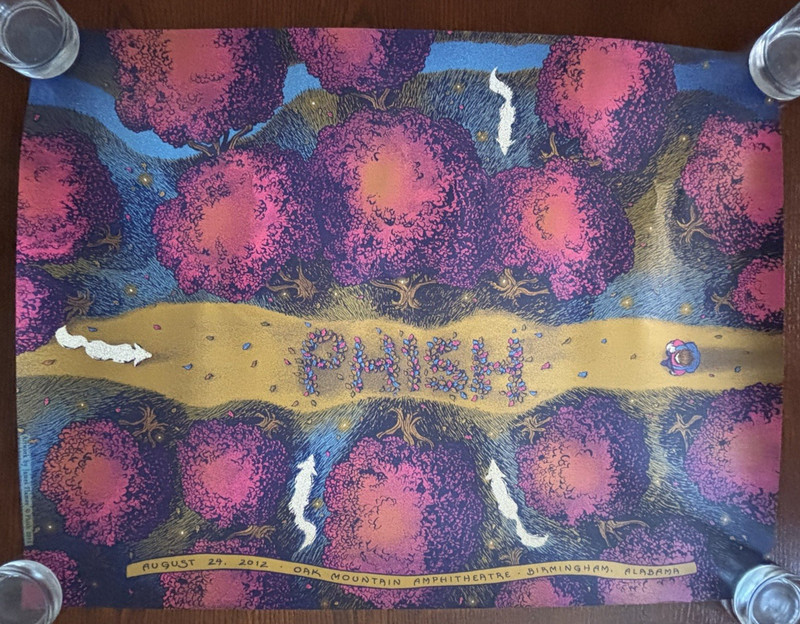 PHISH 3.0 - Oak Mt. Alabama 8-24-12 Official Poster James Flames DAMAGED