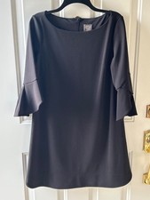 Vince Camuto 3/4 Sleeve Midi Length Dress With Ruffle Sleeve Cuff