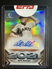 2021 Bowman Draft Baseball Matt Mikulski Class Of 2021 Auto /250 #C21-MMI Giants