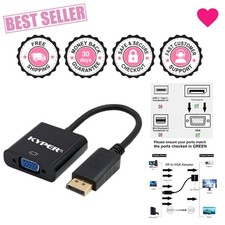 Professional DisplayPort to VGA Adapter - Lightweight, Gold-Plated, Easy Setup