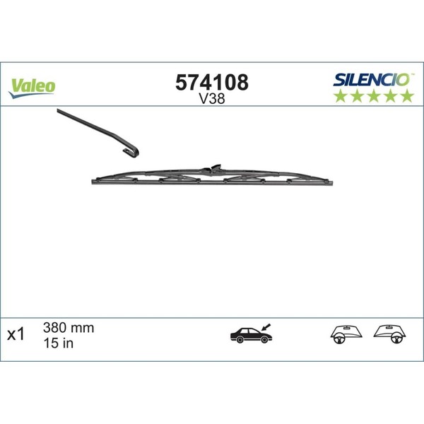 Wischblatt Valeo 574108 FüR BMW Alfa Romeo Ford VW Opel Fiat Lancia Seat Saab-image