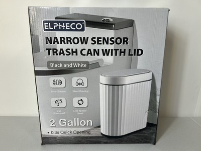 ELPHECO Automatic Motion Narrow Sensor Smart Trash Can Slimline 2 Gallon W/ Lid