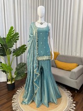 SALWAR KAMEEZ PAKISTANI INDIAN WEDDING PARTY WEAR DRESS BOLLYWOOD SUIT SHARARA