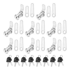 8 Pack Keyed Alike Cabinet Locks with Key 1-1/8 Inch for RV Drawer, Silver
