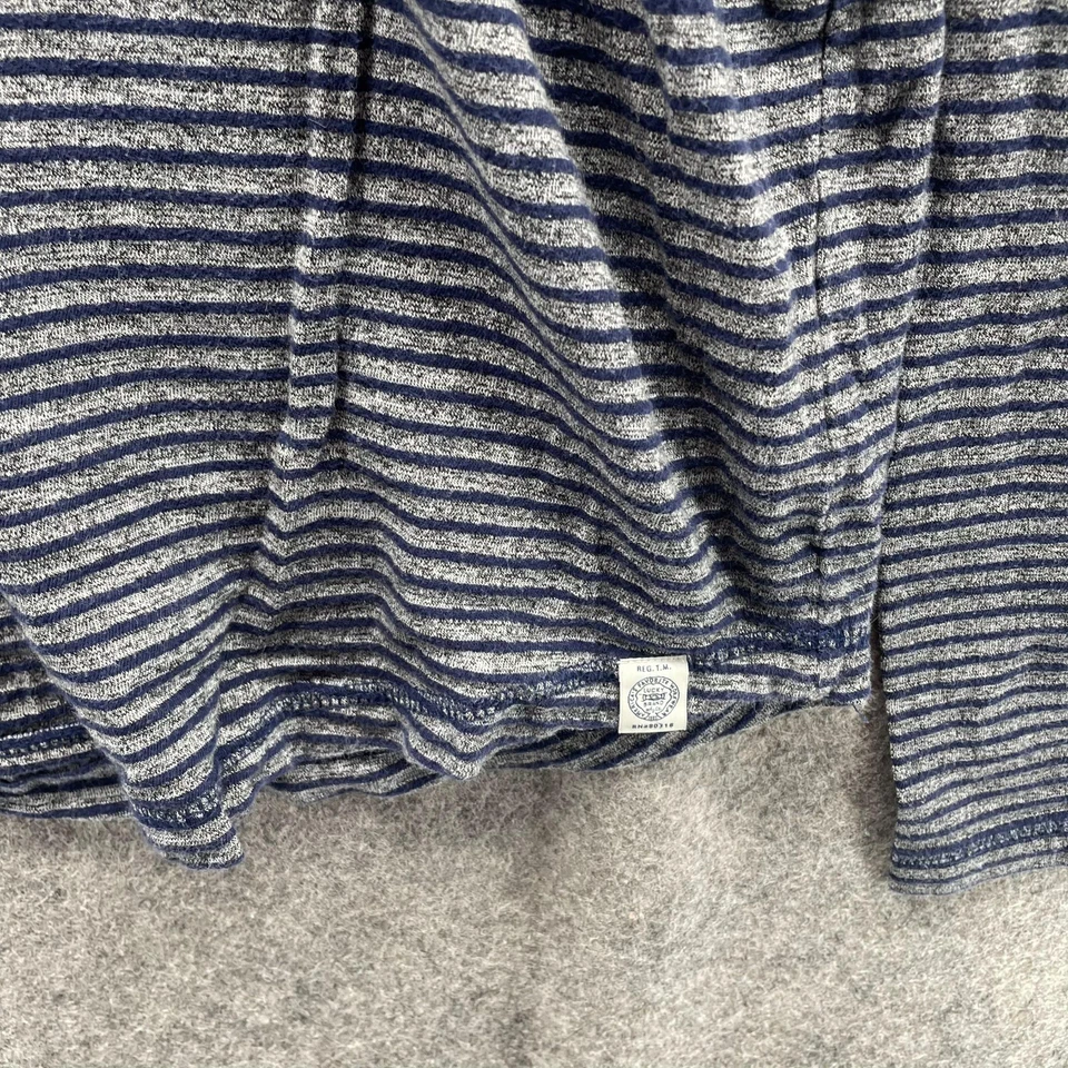 Lucky Brand Shirt Women Large Henley Gray Blue Striped Outdoors Long Sleeve Foto 4 de 4