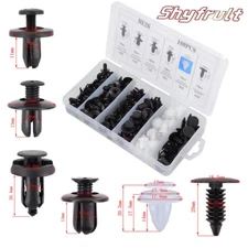 100pc + 4Tool Bumper Clips Auto Car Hole Plastic Rivets Fastener Fender Push Pin