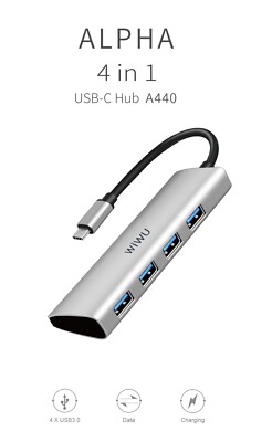 WIWU A440 Alpha 4 in 1 USB-C 4-Port USB 3.0 Data HUB Compatible For MacBook