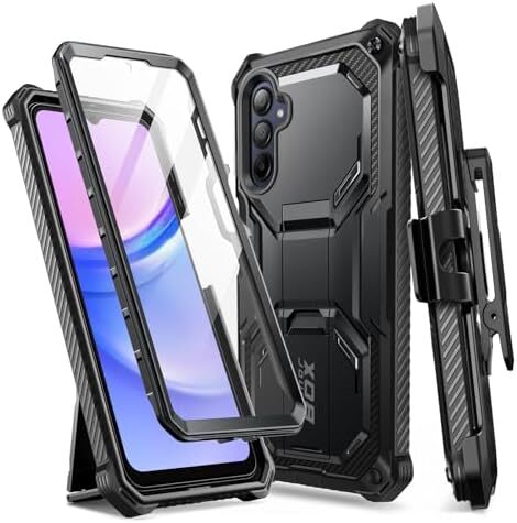 Armorbox for Samsung Galaxy A15 5G Case with Kickstand & Belt Clip, Full-Body Ru