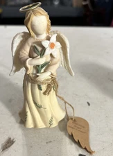 About Face Designs 2006 Friendship Angel 5.25” W/ Tag Offwhite Floral-#fg3-0133