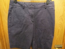 WOMENS TALBOTS NAVY BLUE PERFECT SHORTS SIZE 6 INSEAM 10" WAIST FLAT 16"