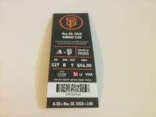 GIANTS 2019 TICKET STUB 5/26/19 VS DIAMONDBACKS~Sam Coonrod MLB DEBUT