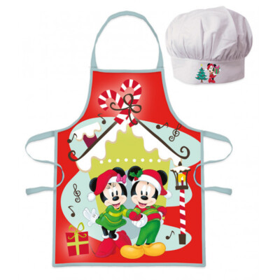 Disney Minnie & Mickey Maus Kinderschürze Weihnachten 2teiliges Set