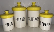 MCM Holiday Designs Vintage Canister Set Yellow Mushroom Top- That 70s Show