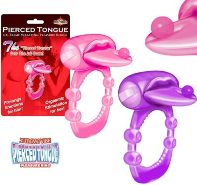 XTREME VIBE PIERCED TONGUE Vibrating Cock Ring CLITORAL Sex Toys for  COUPLES | eBay