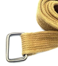 $60 Club Room Mens Khaki Brown Two Tongue Canvas Casual Dress Work Belt Size 38