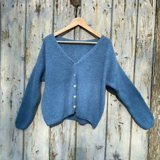 Cardigan Soft Wool Mohair Alpaca Mix Long Sleeve One Size
