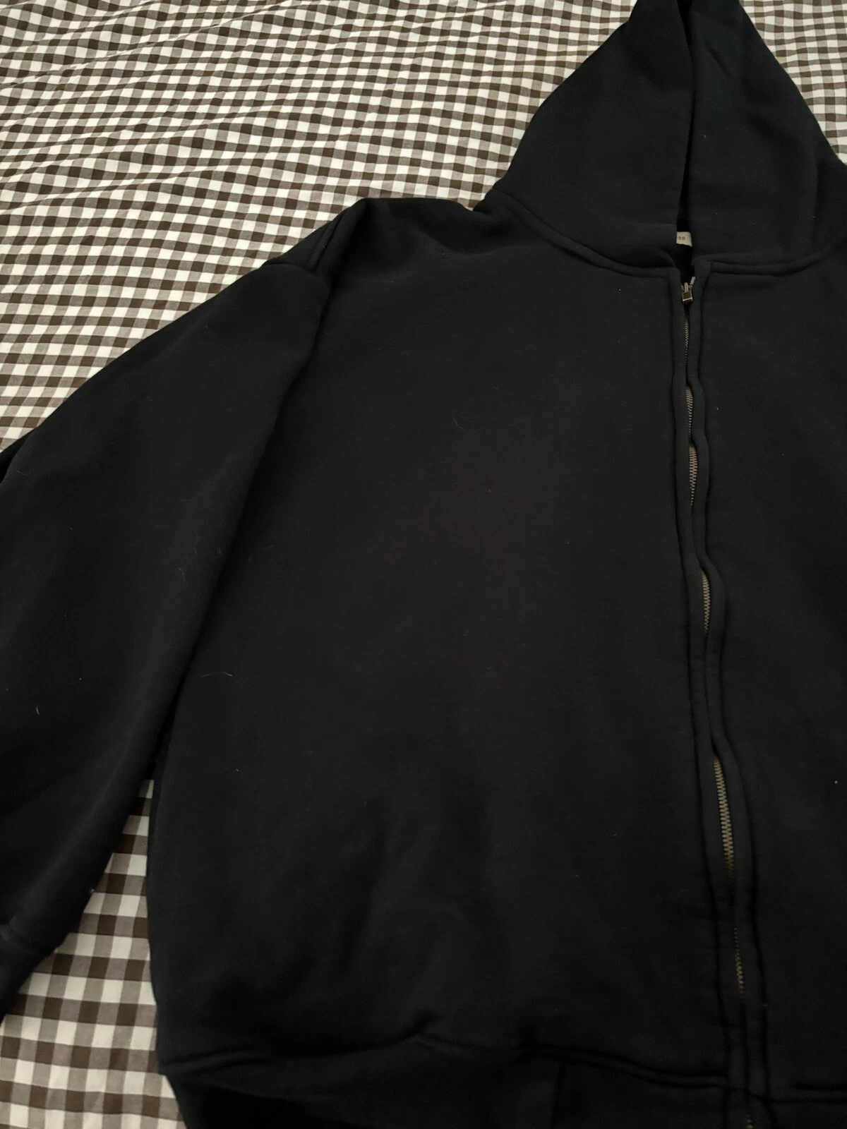 Felpa con cappuccio in pile Fear of God nera con cerniera taglia small