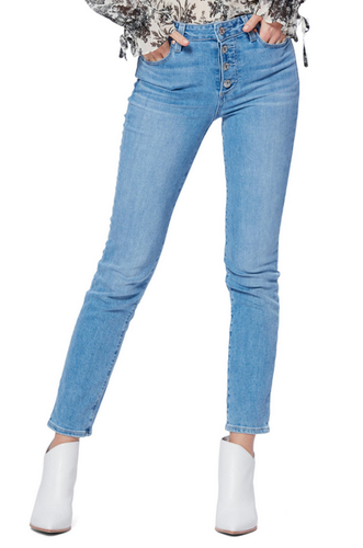 Paige Hoxton Cierre De Botones Vaqueros Slim Fit Dorado Nuevo Con Etiquetas  $219 | eBay