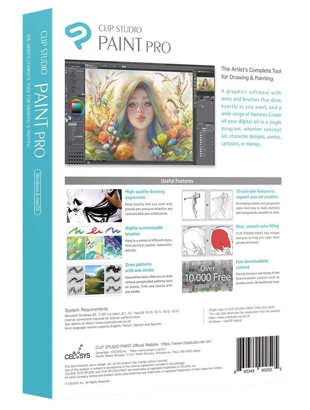 Clip Studio Paint Pro V. 1  Win/Mac - PREMIUM Edition - Retail Box - Image 2 of 3